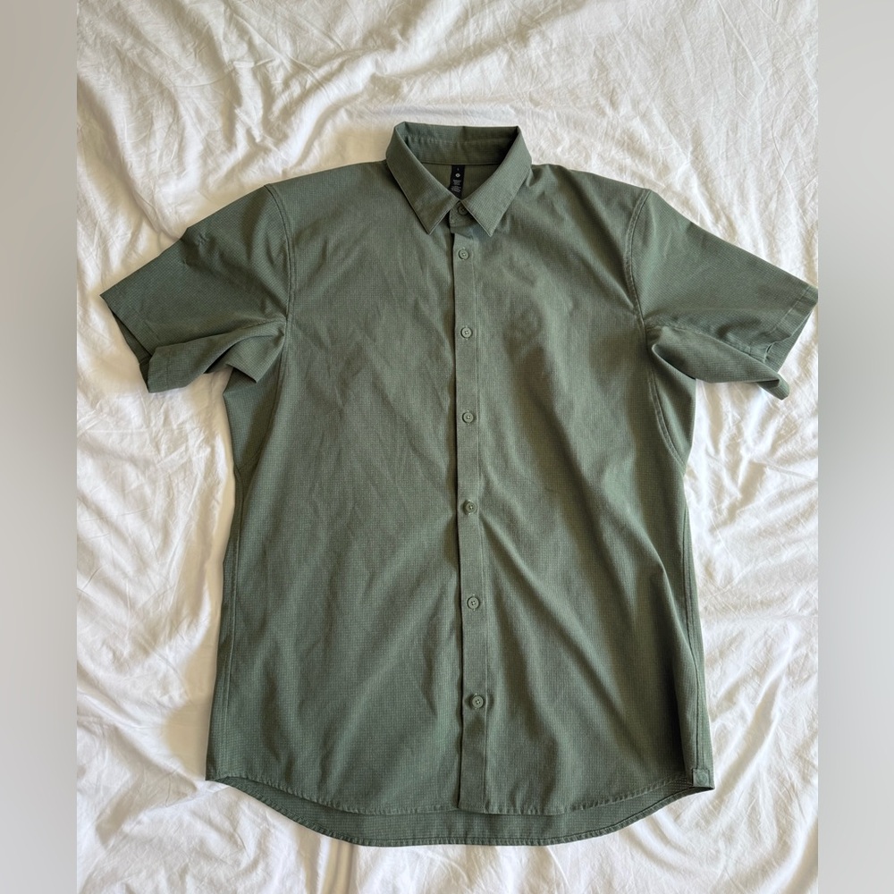 lululemon Airing Easy Olive Button Down Shirt